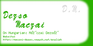 dezso maczai business card